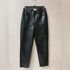 Aritzia Wilfred Women Size‎ 4 Black Faux Vegan Leather Straight Leg Melina Pants